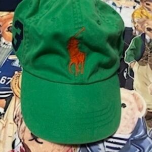 Polo by Ralph Lauren Green Cap with Orange Logo